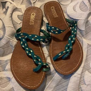 Carlos Santana Leather Flip Flops